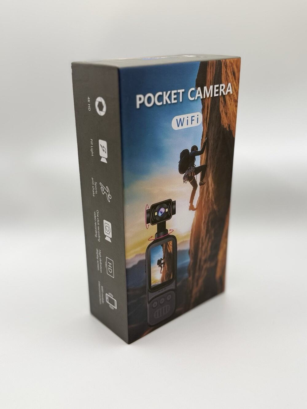 4K WiFi Pocket Camera 12MP 170° Wide Angle Rotating Lens 128GB SD Card